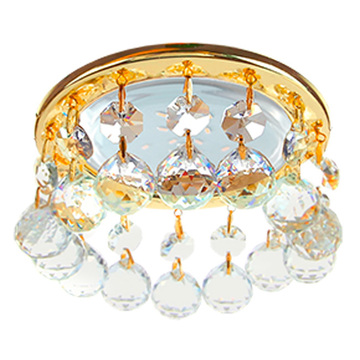 Светильник GX53 H4  декор круг хрусталики  большие  на прямом подвесе Ecola