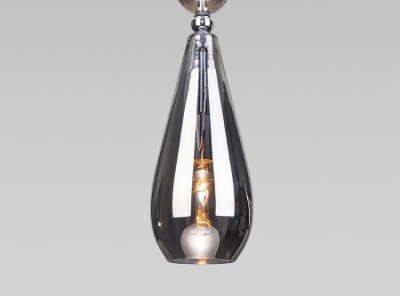 Светильник LED подвес. КОНУС 1хЕ14 дымчатый Ilario d12,5*120 EUROSVET