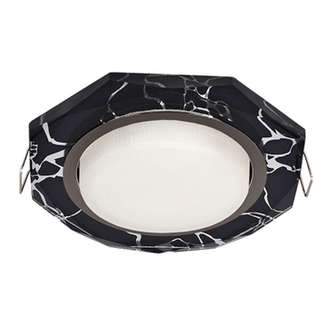 Светильник GX53 СТЕКЛО чёрный -хром Ecola